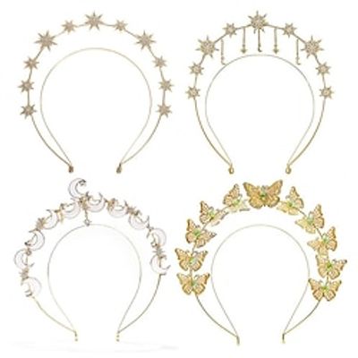 Bride's Halo Hairband Exotic Charm Goddess Rhinestone Crown Butterfly Moon And Star Headwear Lightinthebox