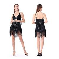 Retro Vintage Roaring 20s 1920s Flapper Dress Dress Cocktail Dress The Great Gatsby Flapper Girl Women's Sequins Tassel Fringe Carnival Performance Party LARP Dress Lightinthebox