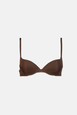 Womens 0BP Underwire Padded Bra  Dark Brown