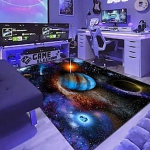 Galaxy Universe Blacklight Rug Carpet UV Reactive Glow in the Dark Rug Large Non-Slip Rug Mat for Room Decor miniinthebox