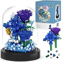 Flower Bouquets Building Sets 630PCS Building Blocks Blue Rose Building Bricks with Dust Cover Valentine's Day Gifts for Mom Lover Wife Lightinthebox - thumbnail