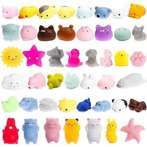 50 pcs Squishy Animal Toy Squeeze Mochi Rising Antistress Abreact Ball Soft Sticky Cute Funny Gift miniinthebox