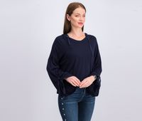 1. State Womens Grommet Sleeve Hoodie Sweater  Navy - thumbnail