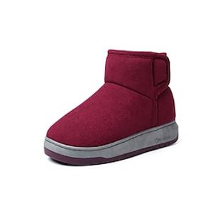 Women's Boots Home Snow Boots Booties Ankle Boots Winter Flat Heel Round Toe Classic Cotton Magic Tape Solid Colored Black Burgundy Brown Lightinthebox