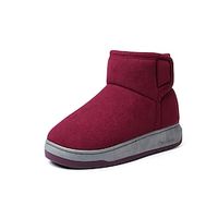 Women's Boots Home Snow Boots Booties Ankle Boots Winter Flat Heel Round Toe Classic Cotton Magic Tape Solid Colored Black Burgundy Brown Lightinthebox - thumbnail