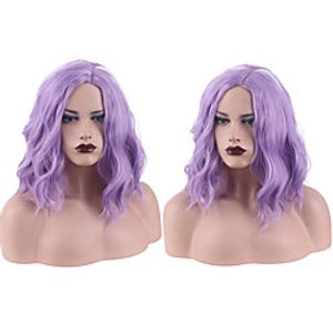 Synthetic Wig Deep Wave Middle Part Wig Short Purple Synthetic Hair Women's Cosplay Party Fashion Purple Lightinthebox