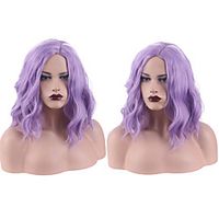 Synthetic Wig Deep Wave Middle Part Wig Short Purple Synthetic Hair Women's Cosplay Party Fashion Purple Lightinthebox - thumbnail