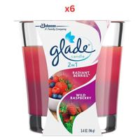 Glade Candle 2In1 Red Berries & Wild Raspberry 3.4Oz Pack Of 6