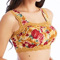 Floral Print Wireless Cup-full Bando Yoga Bras