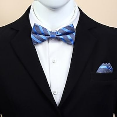Men's Fashion Bow Tie Striped Silver Red 2023 Lightinthebox