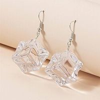 1 Pair Drop Earrings For Women's Party Evening Prom Date Resin Geometrical Fashion Lightinthebox - thumbnail