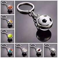 Sports Ball Keychain Set - Basketball, Volleyball, Baseball, Tennis - Durable Glass Spherical Pendants for Sports Fans and Athletes Lightinthebox - thumbnail