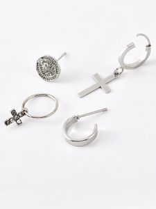 Rhinestone Cross Earring Set