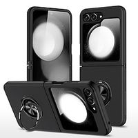 Phone Case For Samsung Galaxy Z Flip 5 Back Cover Magnetic Adsorption Ring Holder Shockproof TPU PC Lightinthebox - thumbnail