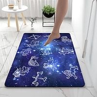 Starry Constellation Diatomaceous Earth Bath Mat Soft Mat Rubber Anti-Slip Fast Dry Super Absorbent Thin Bathroom Mat for Under Door - Bathroom Floor Mat Rug Bathtub Front Shower Mat Sink miniinthebox - thumbnail