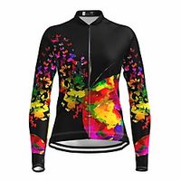 21Grams Women's Long Sleeve Cycling Jersey Summer Spandex Black Butterfly Bike Top Mountain Bike MTB Road Bike Cycling Quick Dry Moisture Wicking Sports Clothing Apparel  Stretchy  Athleisure Lightinthebox - thumbnail