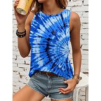 Women's Tank Top Tie Dye Vest Crew Neck Sleeveless Vacation Vintage Ethnic Summer Lightinthebox - thumbnail