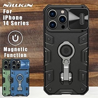 Phone Case For Apple Back Cover iPhone 14 Pro Max iPhone 14 Pro iPhone 14 Plus iPhone 14 with Stand with Windows Full Body Protective Armor TPU PC Metal Lightinthebox