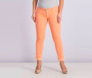 Womens Five Pocket Plain Jeans  Peach