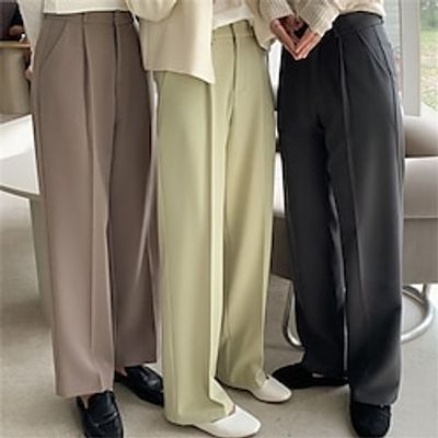 Women's Dress Pants Wide Leg Pants Trousers Full Length Fashion Streetwear Office Office Career Dark-Gray Light Brown S M Fall Winter Lightinthebox Women's Dress Pants Wide Leg Pants Trousers Full Length Fashion Streetwear Office Office Career Dark-Gray Light Brown S M Fall Winter Lightinthebox