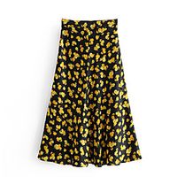 Women's Casual / Daily Weekend Vintage Boho Skirts Floral Graphic Ruffle Print Black miniinthebox - thumbnail