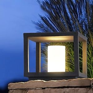 IP54 Outdoor Pillar Lights FixturesSquare Fence Column Post Lights for Courtyard Decoration Simple Pillar Lantern Pillar Lights Walkways, Garden Lightinthebox