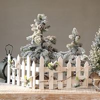 Christmas Tree Fence Wooden White Fence Decoration Window Partition Small Fence Small Wooden Fence Christmas Decoration Lightinthebox - thumbnail