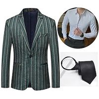 Retro Vintage Roaring 20s 1920s Outfits Suits  Blazers The Great Gatsby Gentleman Men's Cosplay Costume Masquerade Party Party  Evening Coat miniinthebox - thumbnail