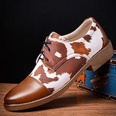 Men's Oxfords Formal Shoes Dress Shoes Walking Vintage Business Classic Office Career Party Evening Leather Massage Height Increasing Comfortable Lace-up Light Brown Color Block Fall Lightinthebox Men's Oxfords Formal Shoes Dress Shoes Walking Vintage Business Classic Office Career Party Evening Leather Massage Height Increasing Comfortable Lace-up Light Brown Color Block Fall Lightinthebox