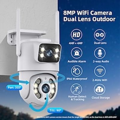 Hiseeu IP Camera 4K PTZ WIFI Motion Detection Plug and play Night Vision Outdoor Apartment Support miniinthebox