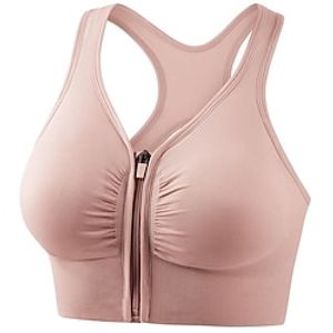 Women's High Support Sports Bra Running Bra Seamless Racerback Bra Top Padded Yoga Fitness Gym Workout Breathable Wearproof Soft Spandex Bean Paste Black Pink Solid Colored miniinthebox