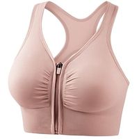 Women's High Support Sports Bra Running Bra Seamless Racerback Bra Top Padded Yoga Fitness Gym Workout Breathable Wearproof Soft Spandex Bean Paste Black Pink Solid Colored miniinthebox - thumbnail