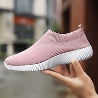 Women's Sneakers Walking Shoes Athletic Flyknit Shock Absorption Cushioning Breathable Lightweight Gym Workout Running Rubber Knit Summer Spring Black White Pink Blue Lightinthebox - thumbnail