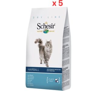 Schesir Cat Dry Food Hairball With Chicken 400G (Pack of 5)