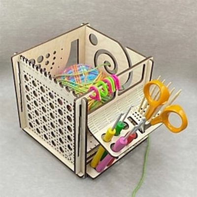 All-in-one Wooden Yarn Bowl,Handmade Baltic Birch Plywood Knitting and Crocheting Tools,Versatile Design Lightinthebox