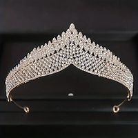 Crown Tiaras Headbands Headpiece Rhinestone Alloy Wedding Cocktail Elegant Luxury With Rhinestone Pure Color Headpiece Headwear Lightinthebox - thumbnail
