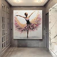 Handmade Modern Abstract Texture Oil Painting Ballerina Dance Gril Premium Canvas Knife Paintings Wall Art Home Decor Living Room No Frame Lightinthebox