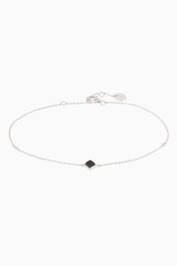 White-Gold Black Onyx Anklet