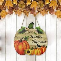 1pc Autumn Wood Wall Sign, Wooden Pumpkin Pattern  Plaque Sign Wall Decor Accessories, For Home Decor Room Decor Household Items miniinthebox - thumbnail