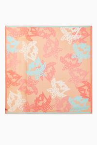 Abstract Logo Print Shawl in Silk