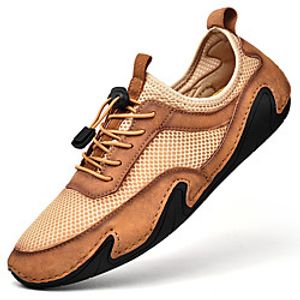 Men's Sneakers Sporty Casual Daily Outdoor Running Shoes Walking Shoes Nappa Leather Cowhide Breathable Handmade Non-slipping Booties / Ankle Boots Black Green Brown Spring Summer miniinthebox