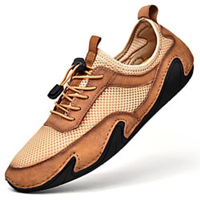Men's Sneakers Sporty Casual Daily Outdoor Running Shoes Walking Shoes Nappa Leather Cowhide Breathable Handmade Non-slipping Booties / Ankle Boots Black Green Brown Spring Summer miniinthebox
