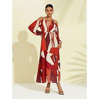 Geometric Chiffon Maxi Dress Lightinthebox