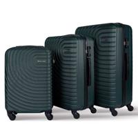 PARA JOHN 3-Piece Hard side ABS Luggage Trolley Set 20/24/28 Inch ARMY GREEN