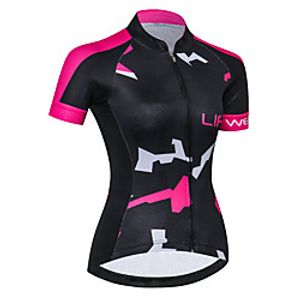 21Grams Women's Short Sleeve Cycling Jersey Summer Spandex Polyester Black  Red Bike Jersey Top Mountain Bike MTB Road Bike Cycling Quick Dry Moisture Wicking Breathable Sports Clothing Apparel Lightinthebox