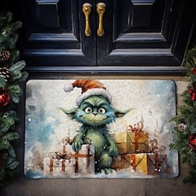 Christmas Green Monster Doormat Non-Slip Oil Proof Xmas Rug Indoor Outdoor Mat Bedroom Decor Bathroom Mat Entrance Rug Door Mat Lightinthebox Christmas Green Monster Doormat Non-Slip Oil Proof Xmas Rug Indoor Outdoor Mat Bedroom Decor Bathroom Mat Entrance Rug Door Mat Lightinthebox