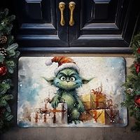 Christmas Green Monster Doormat Non-Slip Oil Proof Xmas Rug Indoor Outdoor Mat Bedroom Decor Bathroom Mat Entrance Rug Door Mat Lightinthebox - thumbnail