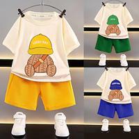 2 Pieces Toddler Boys T-shirt Shorts Outfit Graphic Short Sleeve Set School Fashion Daily Summer Spring 3-7 Years Lightinthebox