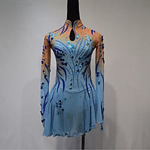 Figure Skating Dress Women's Girls' Ice Skating Dress Black Spandex High Elasticity Training Competition Skating Wear Handmade Patchwork Crystal  Rhinestone Sleeveless Ice Skating Figure Skating Lightinthebox
