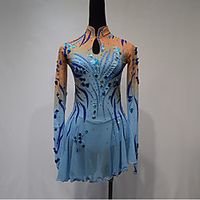 Figure Skating Dress Women's Girls' Ice Skating Dress Black Spandex High Elasticity Training Competition Skating Wear Handmade Patchwork Crystal  Rhinestone Sleeveless Ice Skating Figure Skating Lightinthebox - thumbnail